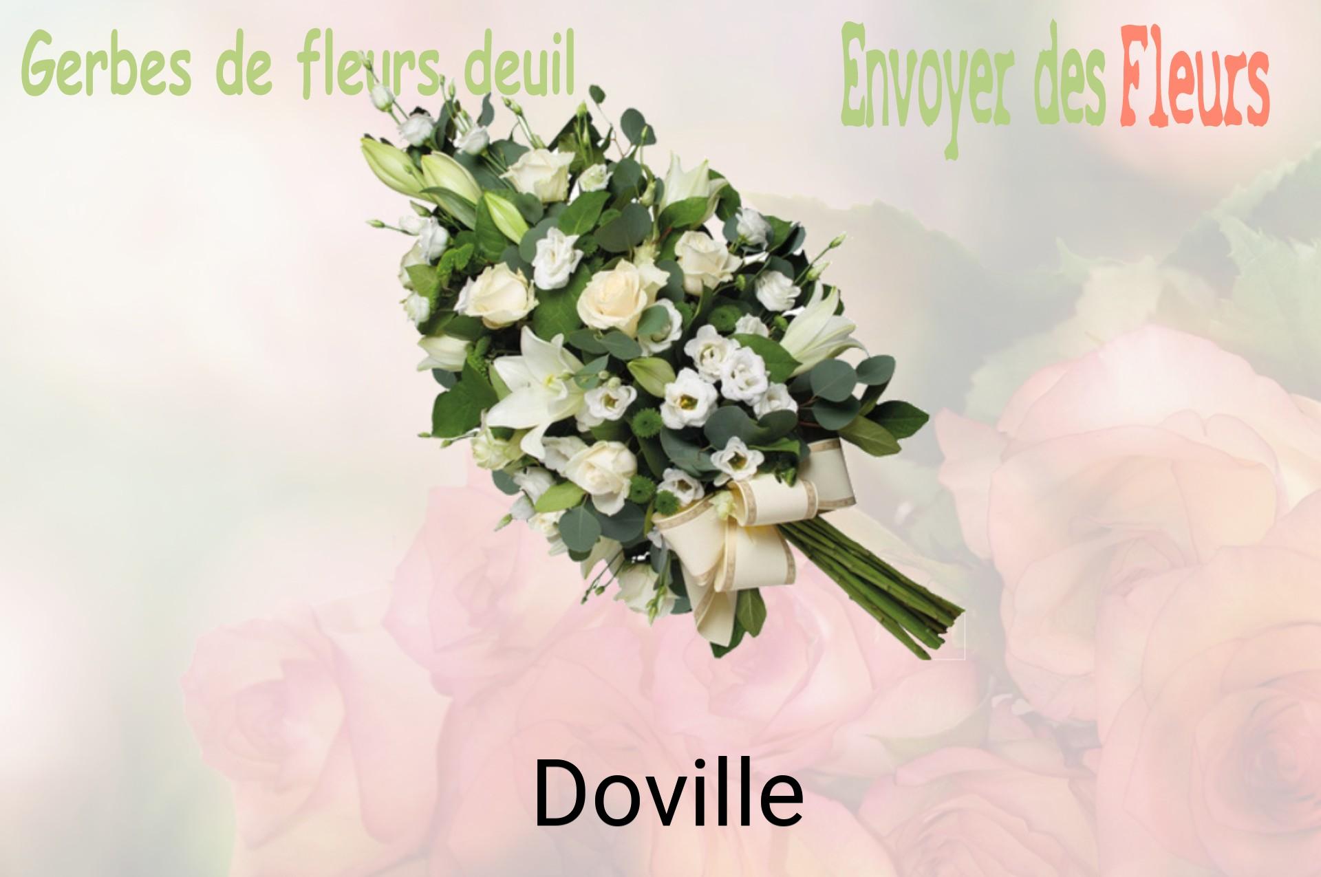 Gerbe de fleurs de deuil livrée à Doville